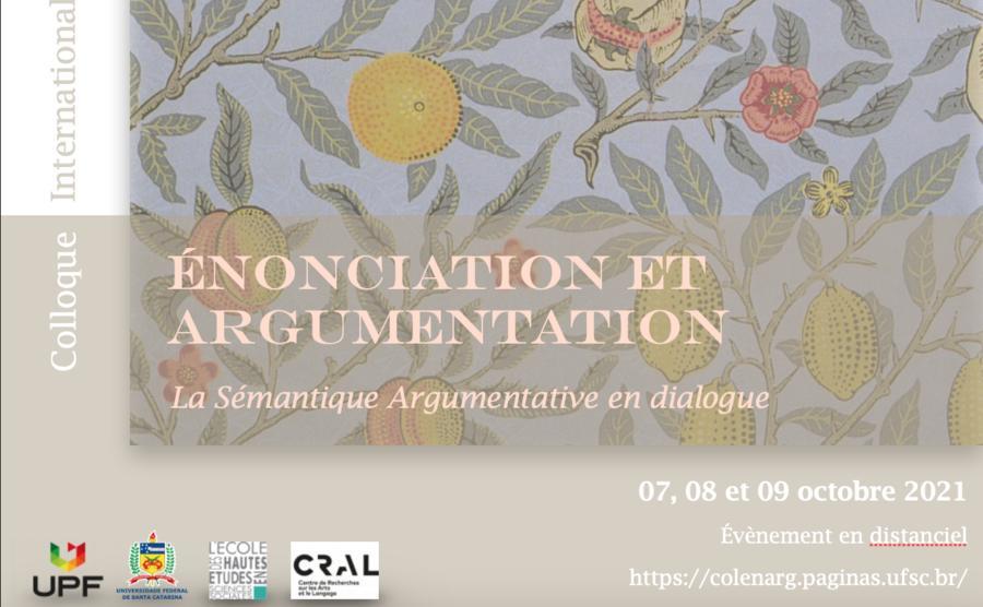 Visuel du colloque "Énonciation et Argumentation - La sémantique argumentative en dialogue"