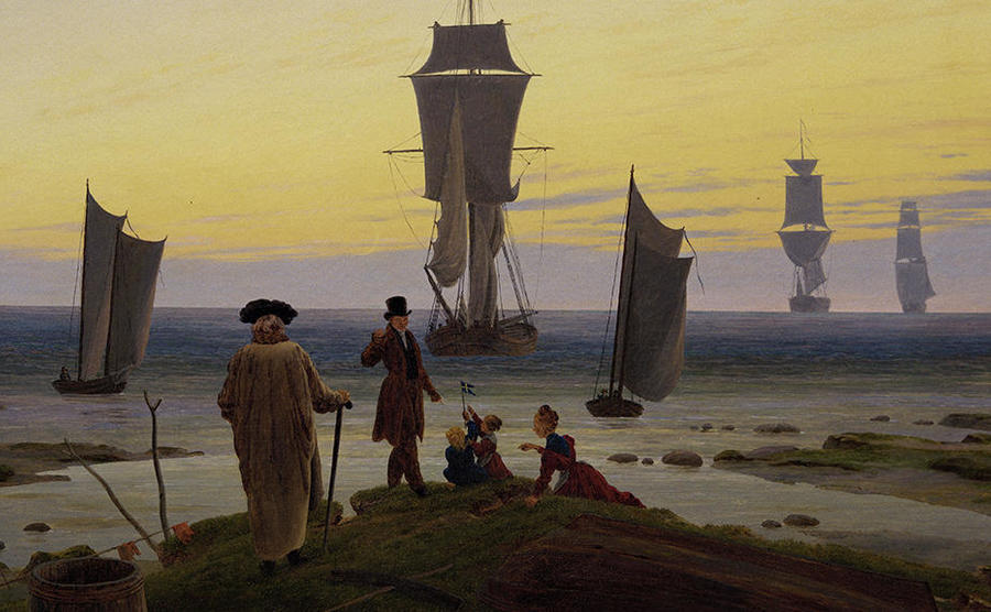Caspar David Friedrich, « Les étapes de la vie », huile sur toile, vers 1834 (Leipzig, Museum der Bildenden Künste).